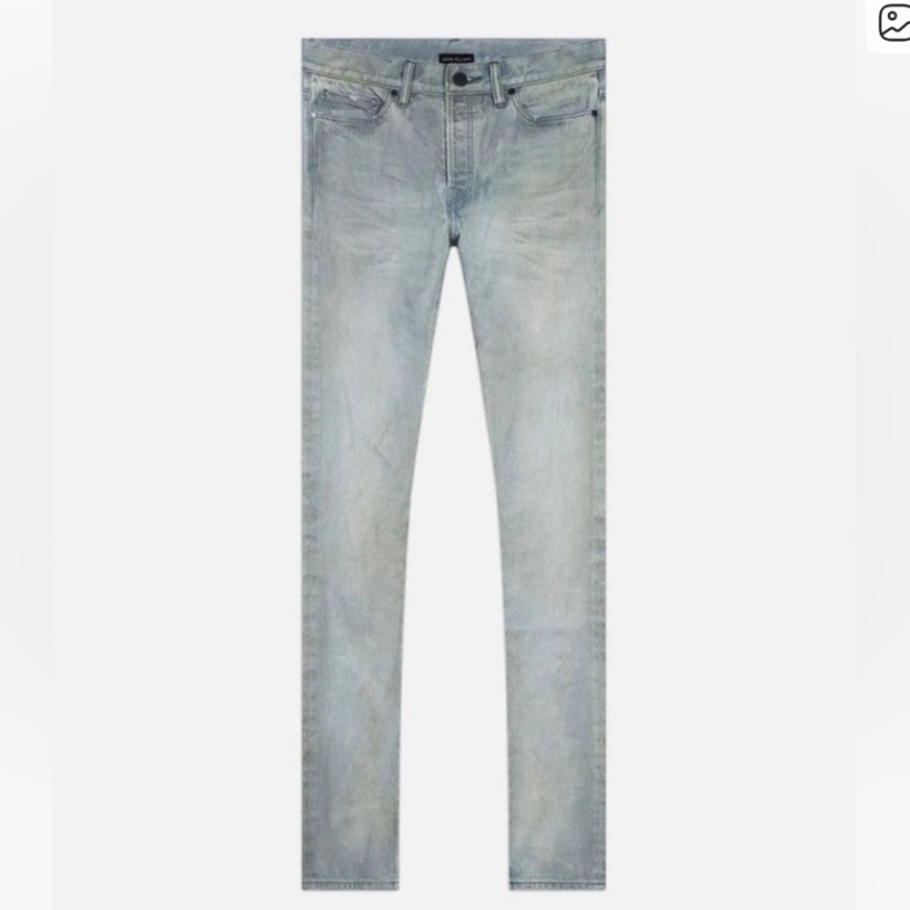 John Elliott NWOT Cast 2 ss24 Japanese Denim 3x1 Denim Slim 30wX33 Light indigo